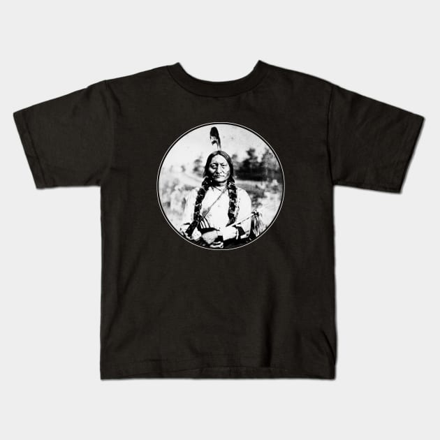 sitting bull Kids T-Shirt by GreenRabbit